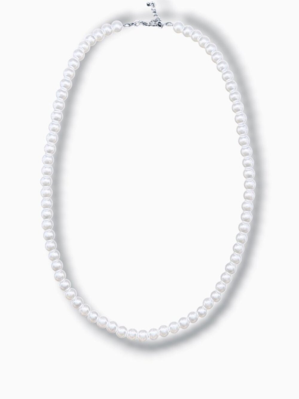 6mm White Round Faux Pearl Choker Dainty Necklace